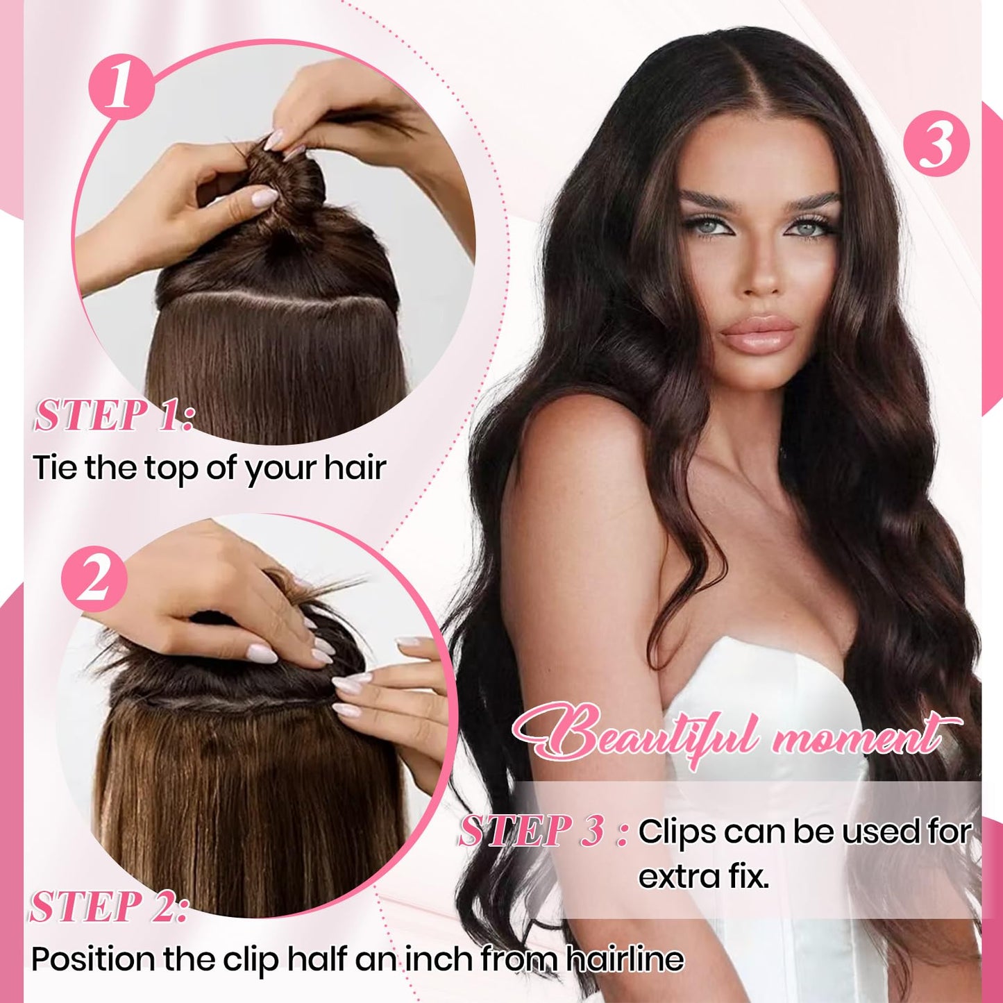 CWRDK Clip in Hair Extensions Real Human Hair,100% Brazilian Remy Human Hair Clip ins for Women, Straight Seamless Double Weft Hair Extensions, Invisible 8pcs, 14 Inch 80g, #2 Dark Brown