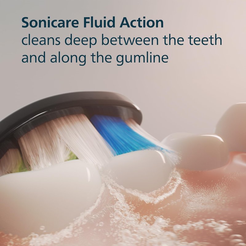 Philips Sonicare W DiamondClean - Genuine Replacement Electric Toothbrush Heads, Black, 2 Pack, HX6062/95