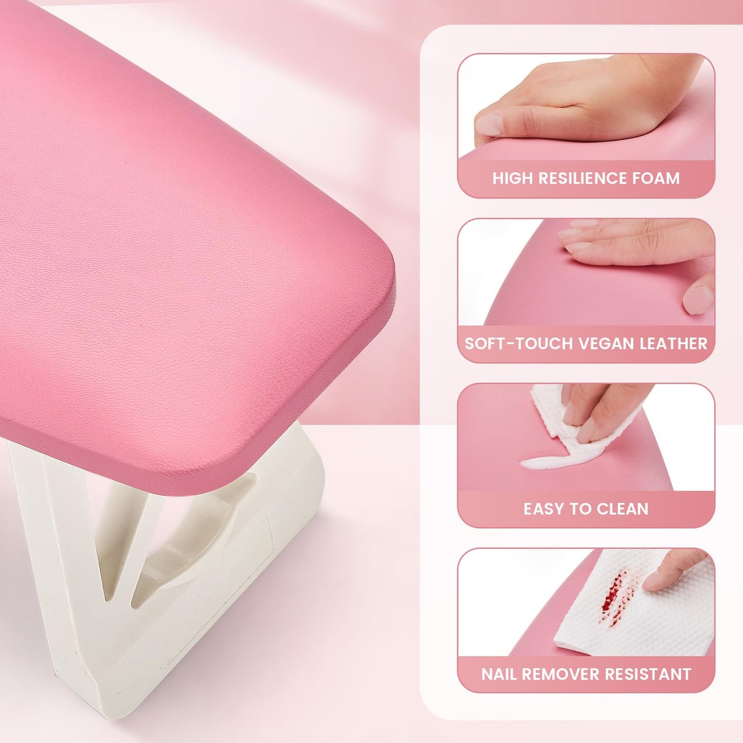 Nail Arm Rest for Nails Tech Must Have, 15.2 Inches Large Foldable Hand Rest Foot Stand Cushion Pillow for Clients, Manis & Pedis Supplies for Nail Stations
