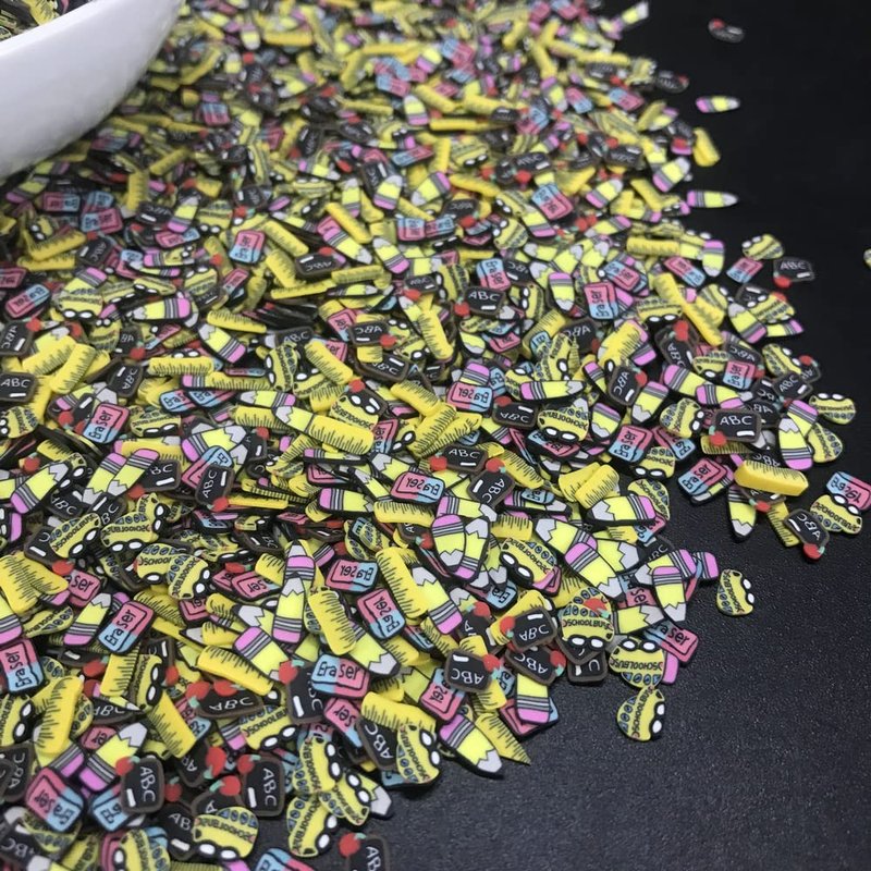 50g/Pack Mixes School Series Slices Supplies Polymer Soft Clay Fimo DIY Decoration for Resin Nail Art Slime Cake Dessert