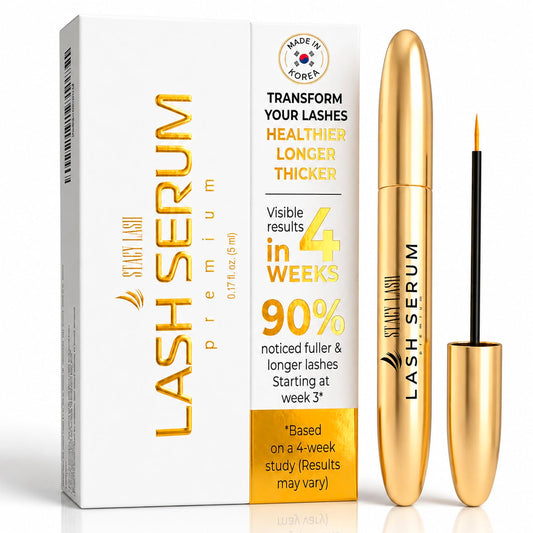 Stacy Lash Korean Lash Serum for Eyelash Growth (0.17fl.oz / 5ml) | Thickness and Growth Serum | Eyebrow & Eyelash Enhancing Serum for Natural Lashes & Brows