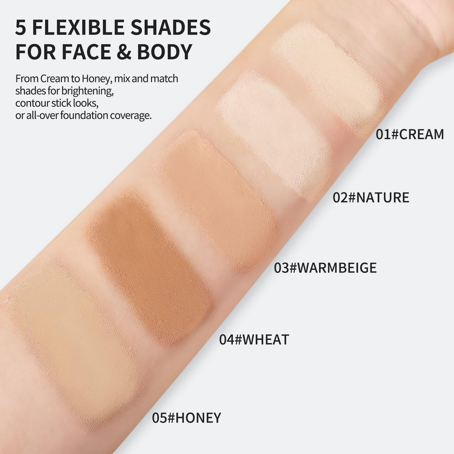 Face And Body Moisturizing Concealer Foundation,Flawlessly Covers Dark Circles, Wrinkles, Fine Lines. Features A Built-in Soft,Dense Brush Head.Medium-Dark And Natural Shades, 0.17 Oz (05#HONEY)