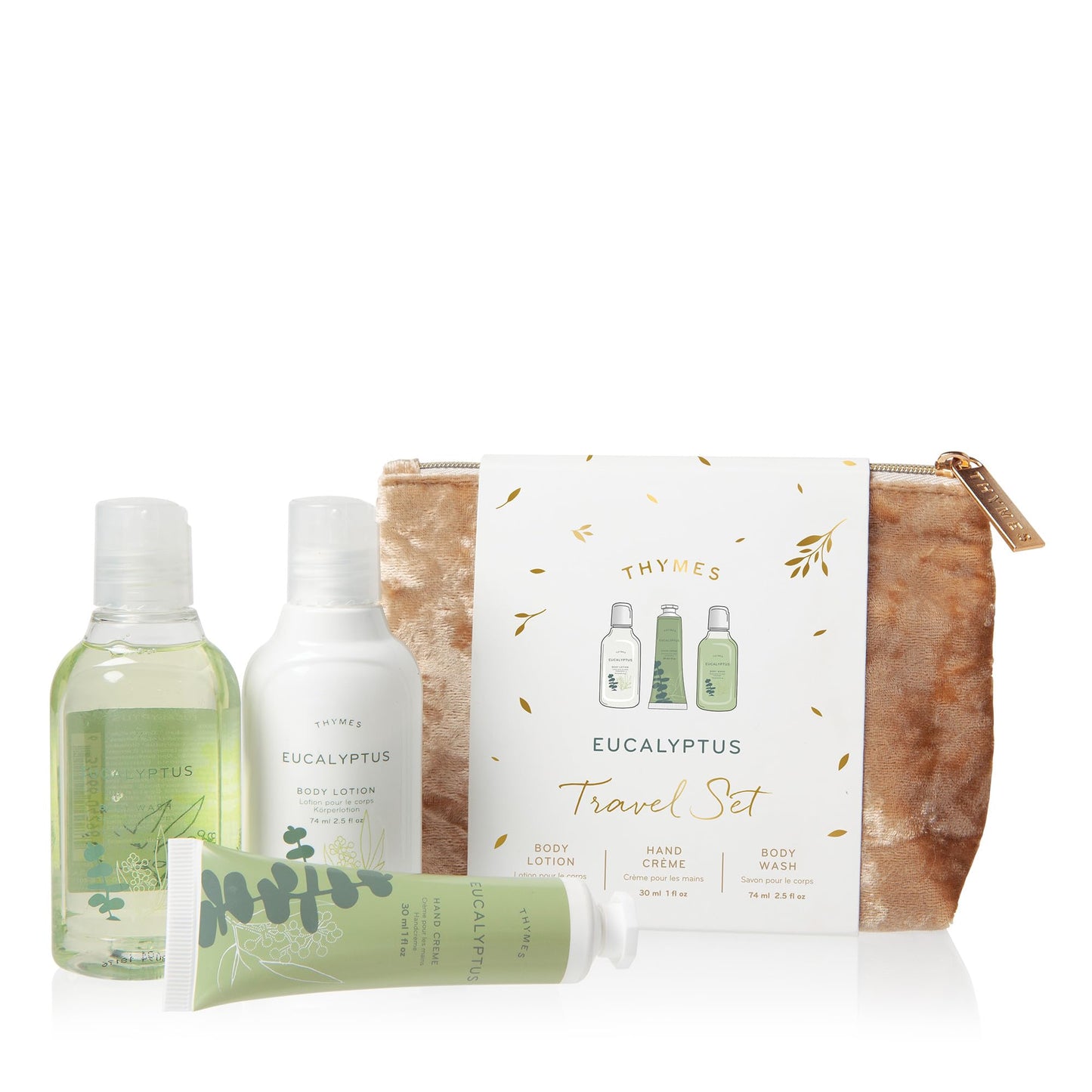 Thymes Travel Set and Beauty Bag - Contains Body Wash, Body Lotion & Hand Cream - Lavender