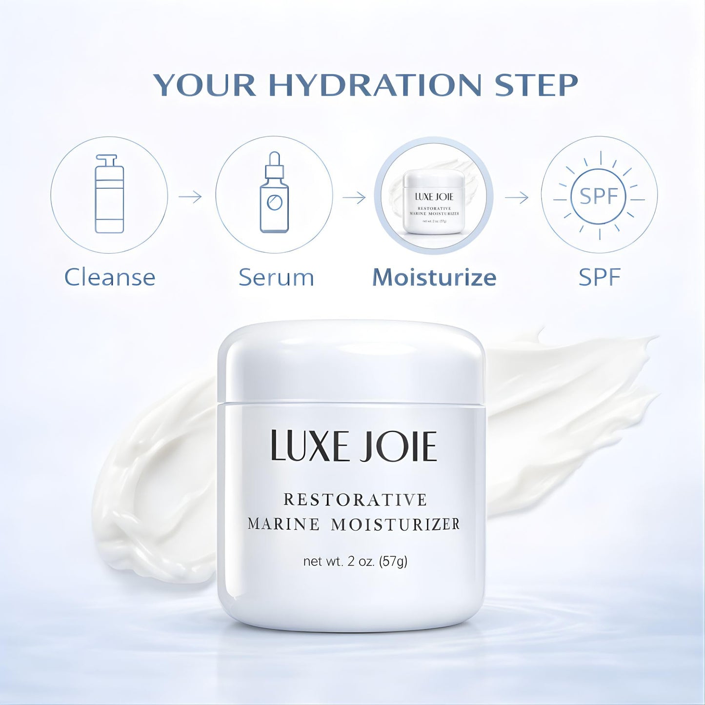 Restorative Marine Moisturizer 2 oz Hydrating Face Cream for Dry & Sensitive Skin – Lightweight Moisturizer aqua moisturizer with Hyaluronic Acid, Aloe & Marine Botanicals – Soft Non-Greasy Finish