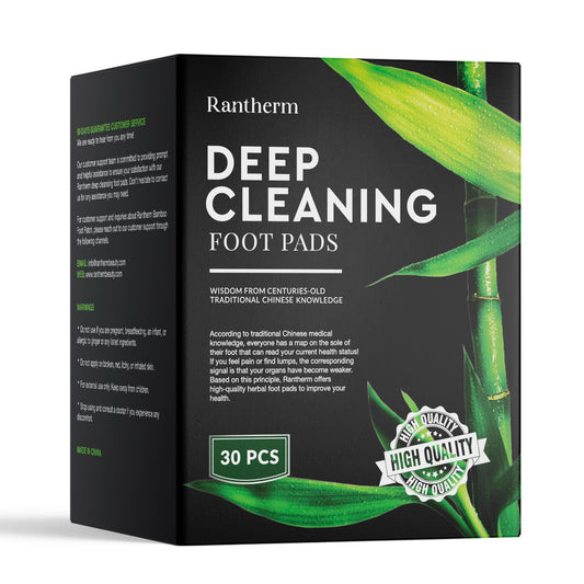 Rantherm Deep Cleansing Foot Pads: Bamboo Wood Ginger Foot Patches for Promoting Daily Relaxation and Sleeping 30 Packs