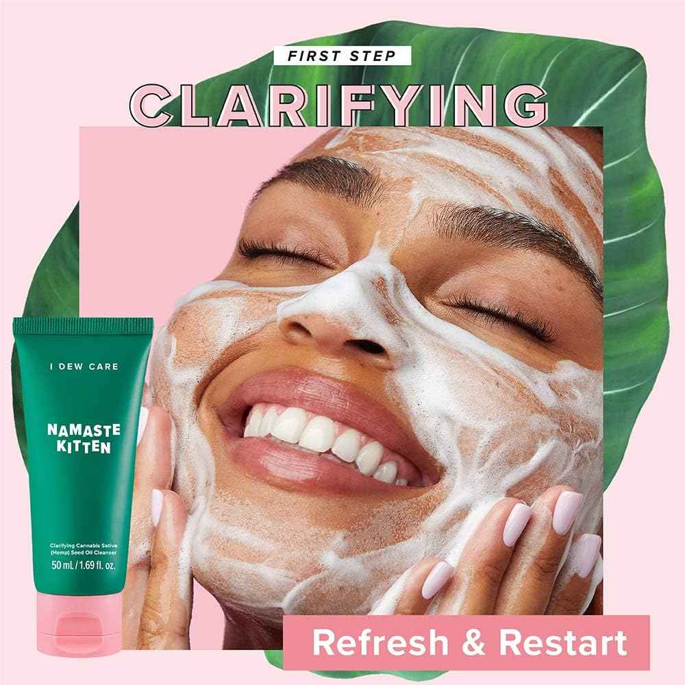 I DEW CARE Blemish Heartleaf Skincare Set - Kitten My Balance On | Foam Cleanser & Wash-off Mask & Serum, Clear & Soothe Irritation, Absorb Excess Oil, Gentle Face Wash, Travel Size, Stocking Stuffers