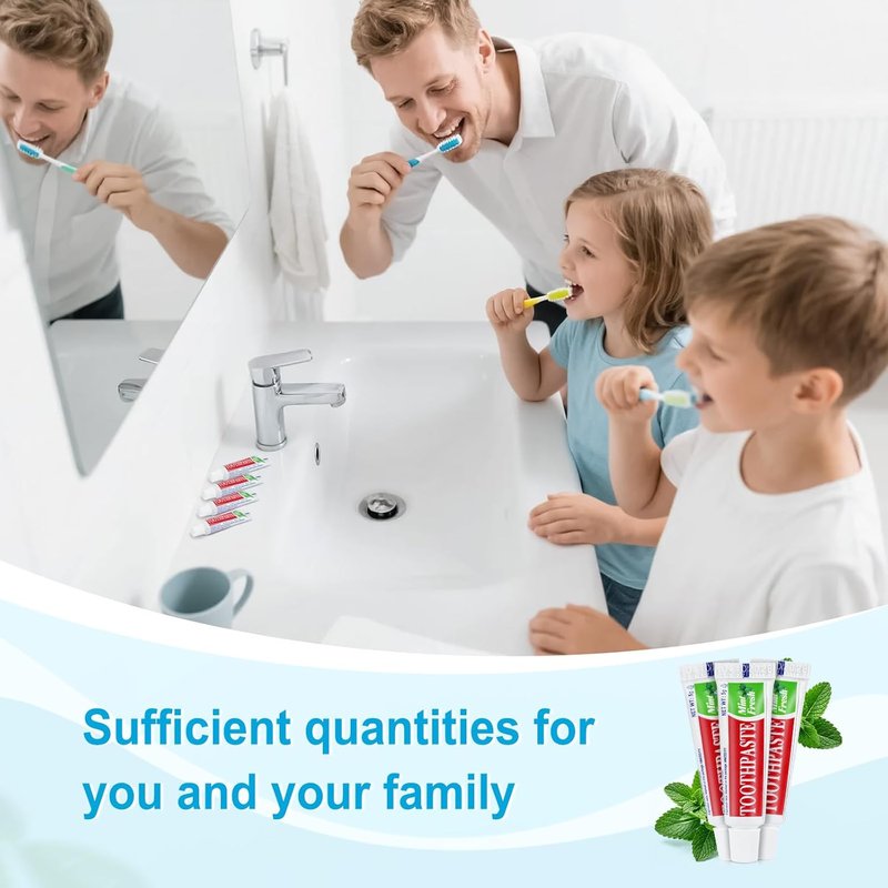 Travel Size Toothpaste - Mini Mint Disposable Tubes | 200 Count, 0.17 oz Each for Hotels, Camping, and Charities