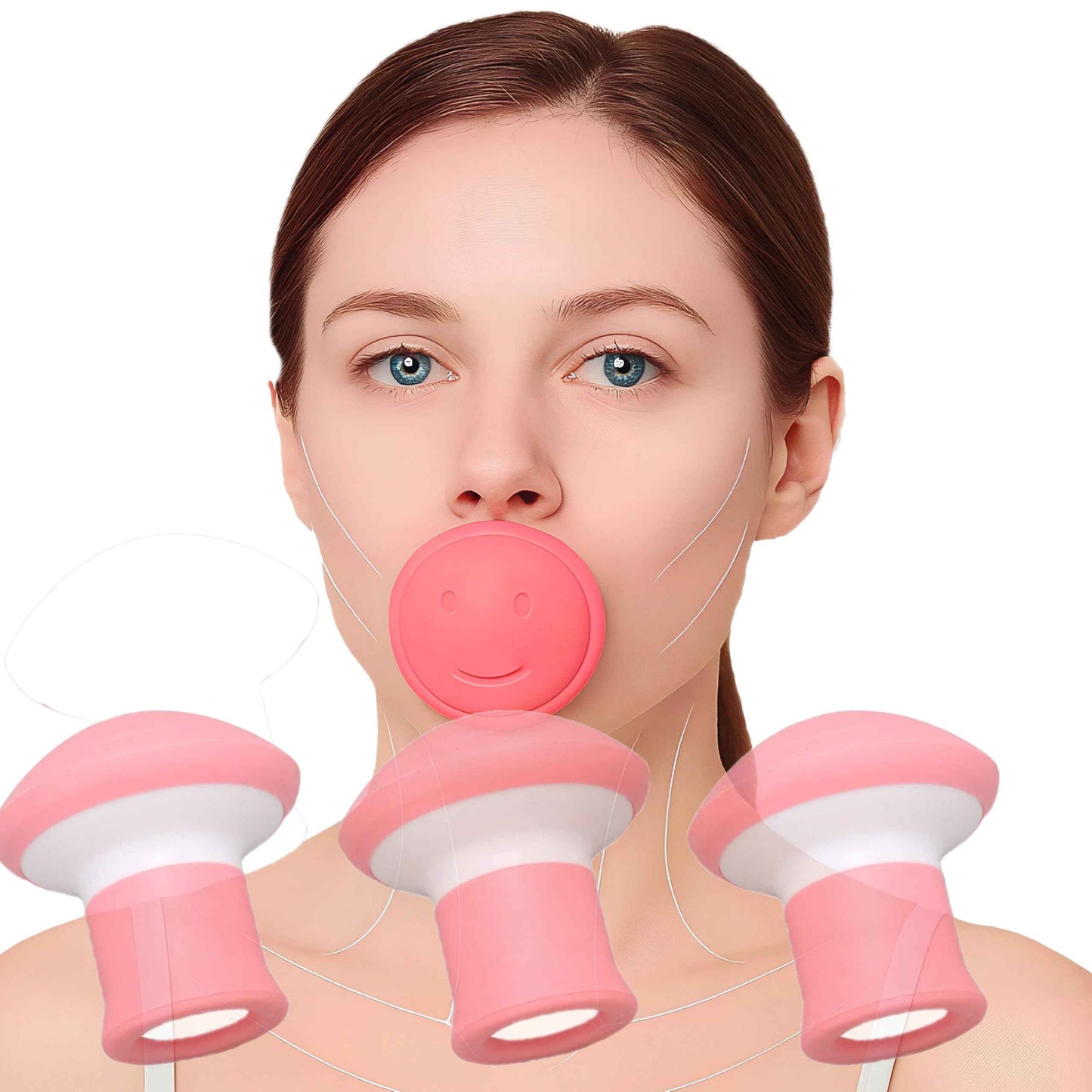 Jaw Exerciser,Double Chin Reducer,Facial Yoga for Skin Tighten Firm,Face Exerciser& Jawline Shaper, Jaw Trainer,Facial and Neck Exercise for Women and Men,Double Chin Breathing Exercise Device (Three)