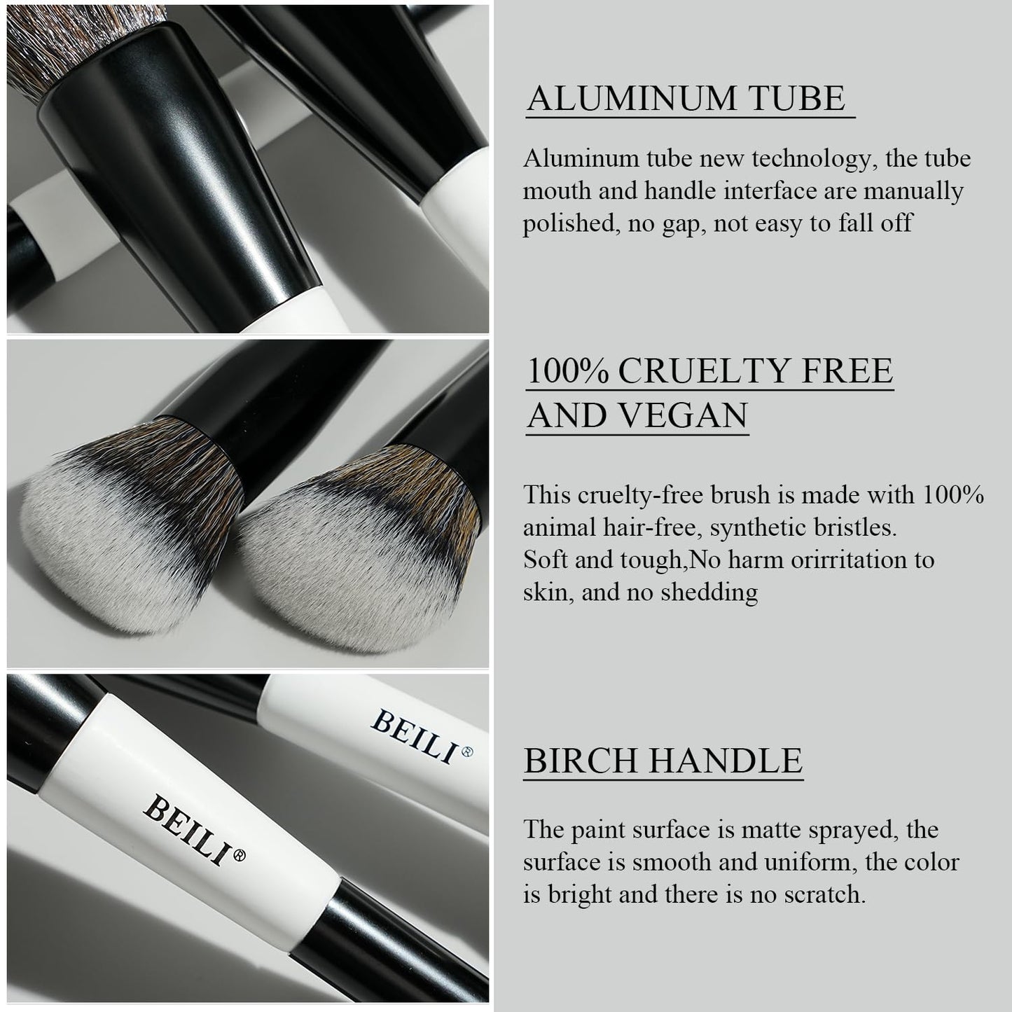 Double-Sided Makeup Brush Set - 12 Multi-Use Brushes for Contour, Foundation, Eyeshadow & More | Black & White Travel Kit
