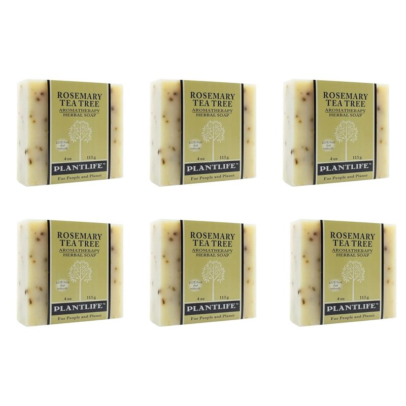 Rosemary Tea Tree Bar Soap - Moisturizing & Soothing Plant-Based Soap | 6-Pack, 4oz Bars