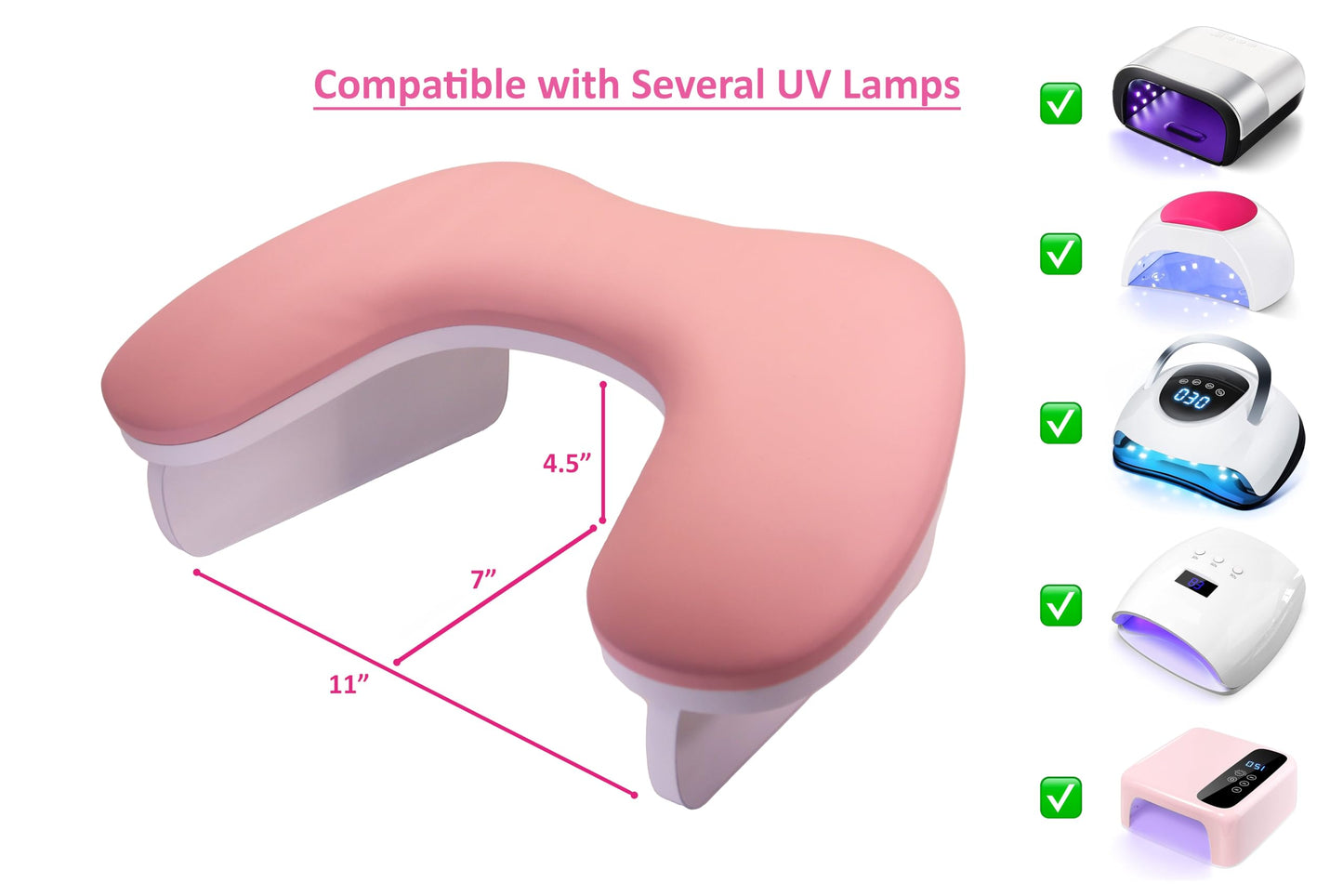 LUCRUM U-Shaped Nail Arm Rest: Professional Nail Tech Manicure Ergonomic Arm Rest Butterfly Armrest PU Leather Hand Rest Pillow Nail Arm Cushion