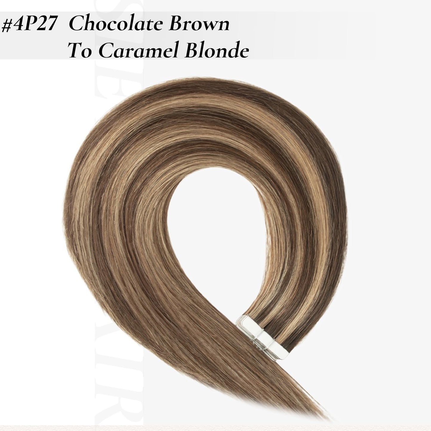Hyssiet Tape in Hair Extensions Human Hair, 20pcs 50g 14 Inch Tape in Hair Extensions,Chocolate Brown Highlighted Caramel Blonde,Invisible Remy Soft Natural Thick Real Human Hair Extensions