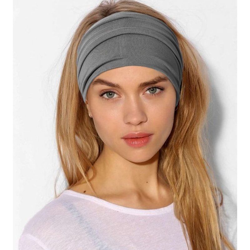 Wide African Hair Wrap Headbands - 10 PCS Turban Style for Women | Extra Stretch & Non-Slip Design