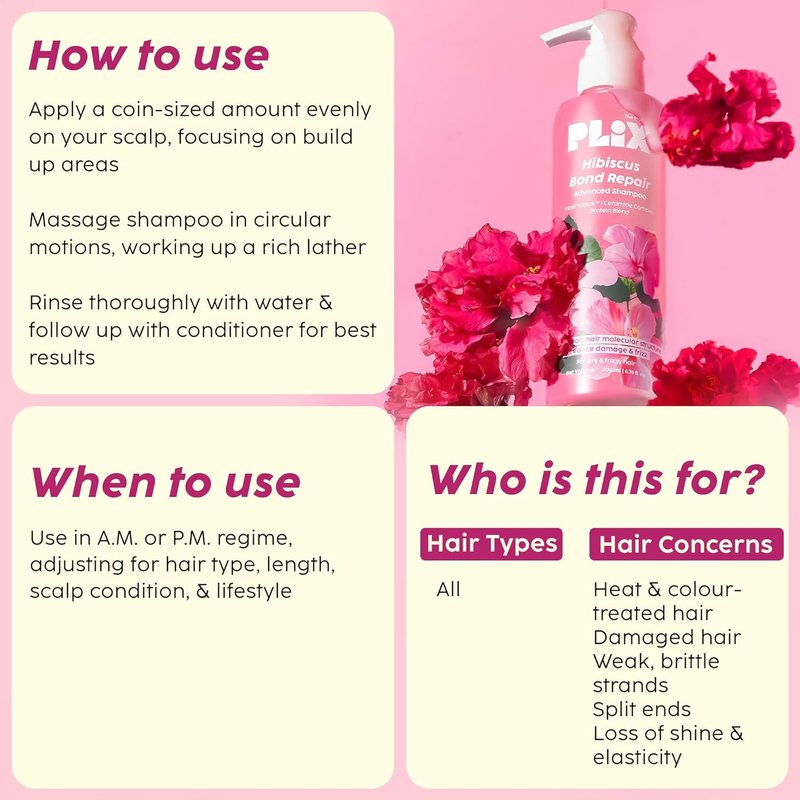Hibiscus Bond Repair Shampoo - Strengthens Hair Structure & Reduces Breakage | 6.76 fl oz