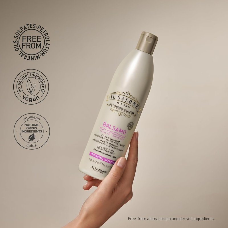 Il Salone Milano Curl Conditioner - Dual Use Leave-In or Rinse Off | Heat Protection & Hydration for All Curl Types (16.9 fl oz)
