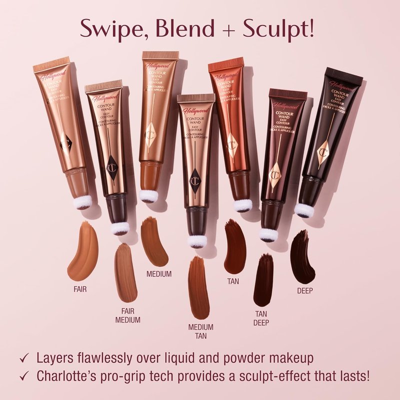 Charlotte Tilbury Hollywood Liquid Contour Wand - Easy Contour Stick & Bronzer for Sculpting | Natural Finish