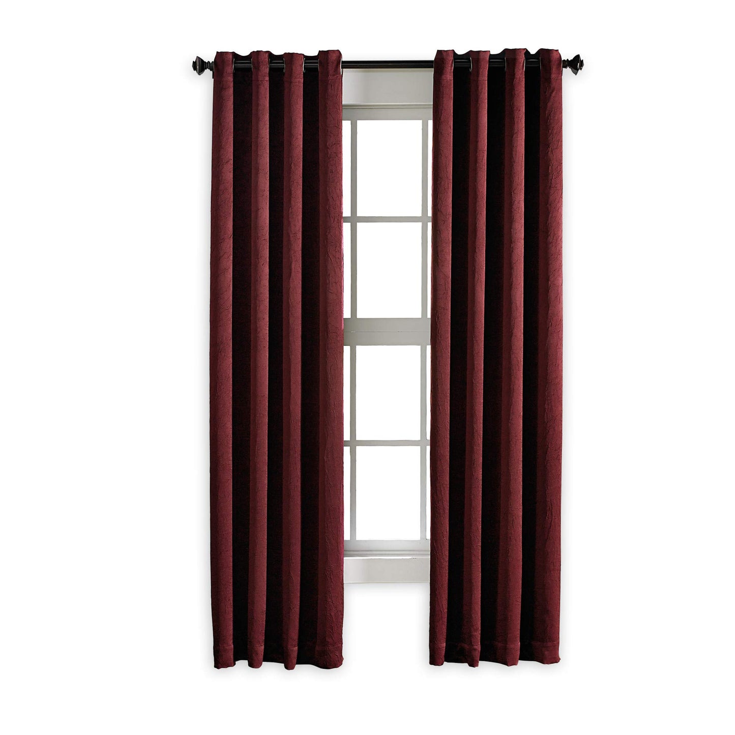 Curtainworks Lenox Grommet Curtain Panel, 50 by 144", Wine