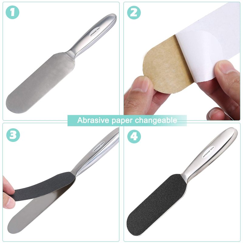 Professional Pedicure Foot File,Coarse/Fine Double Side and Reusable Stainless Steel Cracked Skin Corns Callus Remover Feet Rasp