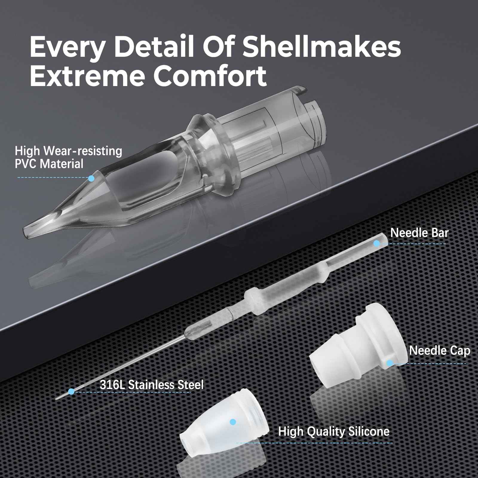 EIPTWH 50PCS Assorted Tattoo Cartridges Needles,#12RL RS M1 Round Shader Mixed Size Tattoo Gun Cartridges Needles-5x(1RL 3RL 5RL 7RL 3RS 5RS 7RS 5M1 7M1 9M1) Disposable Tattoo Needles with Membrane