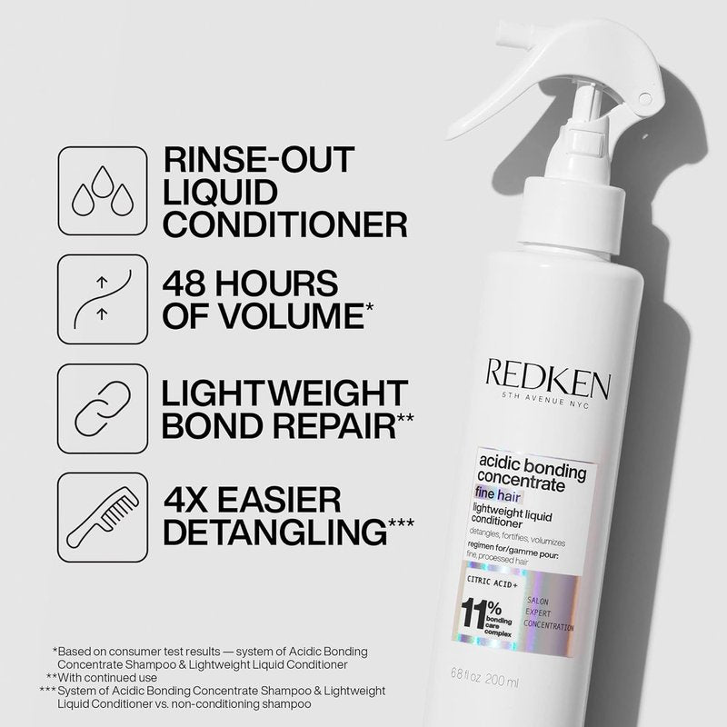 Redken Bonding Shampoo & Conditioner Set - Repair Fine, Damaged Hair | Acidic Bonding Concentrate | Strengthens Weak Hair