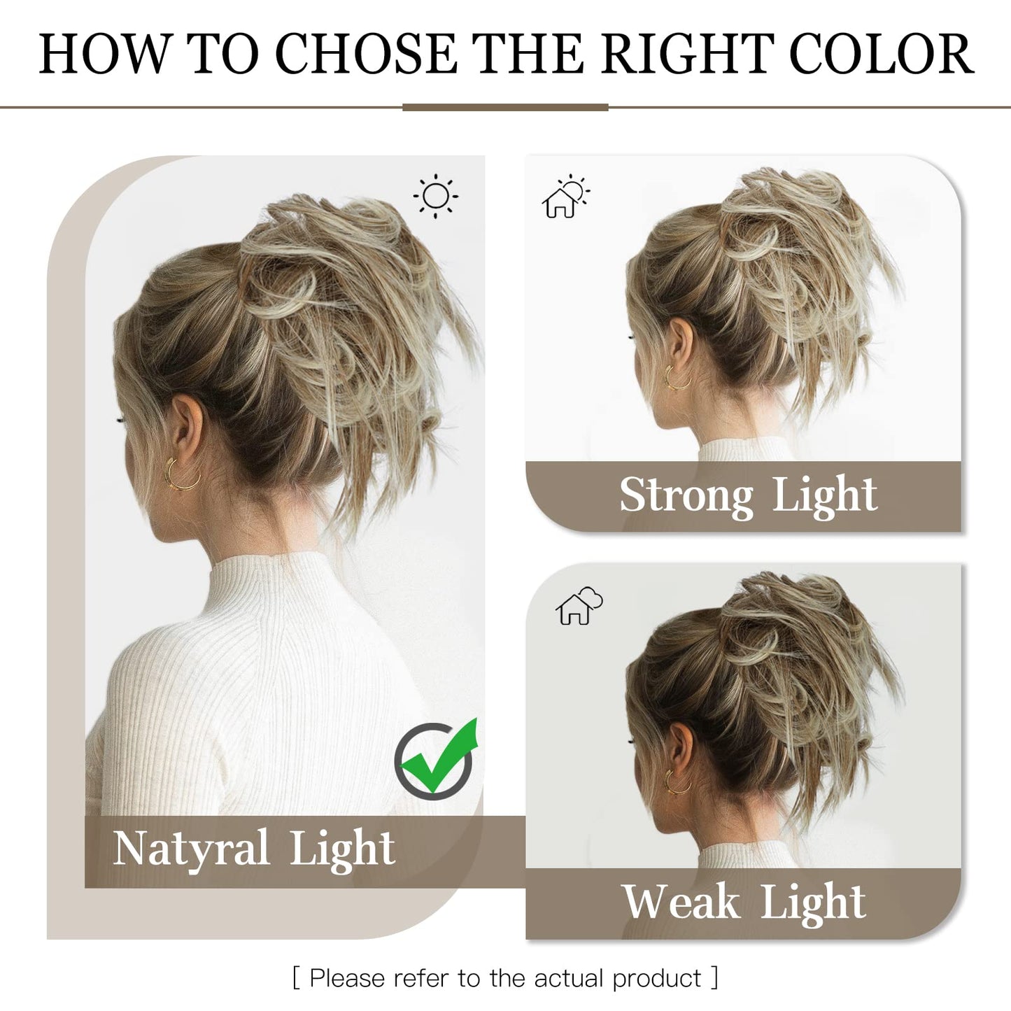 HMD 5 Pieces Messy Hair Bun Hairpiece Tousled Updo for Women Hair Extension Ponytail Scrunchies with Elastic Rubber Band Long Updo Messy Hairpiece Hair Accessories Set for Women（18TH85）