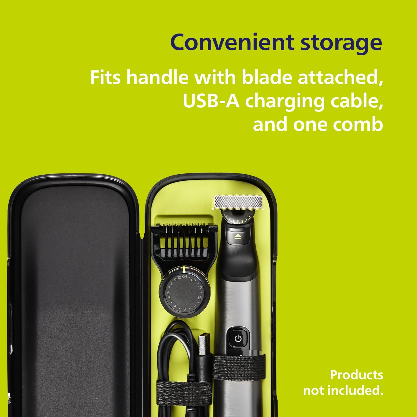 Norelco Philips OneBlade Pro Face+Body Travel Kit Bundle - Philips OneBlade Pro 360 Face+Body Hybrid Electric Trimmer/Shaver, QP6542/70 +Travel Case, QP401/90