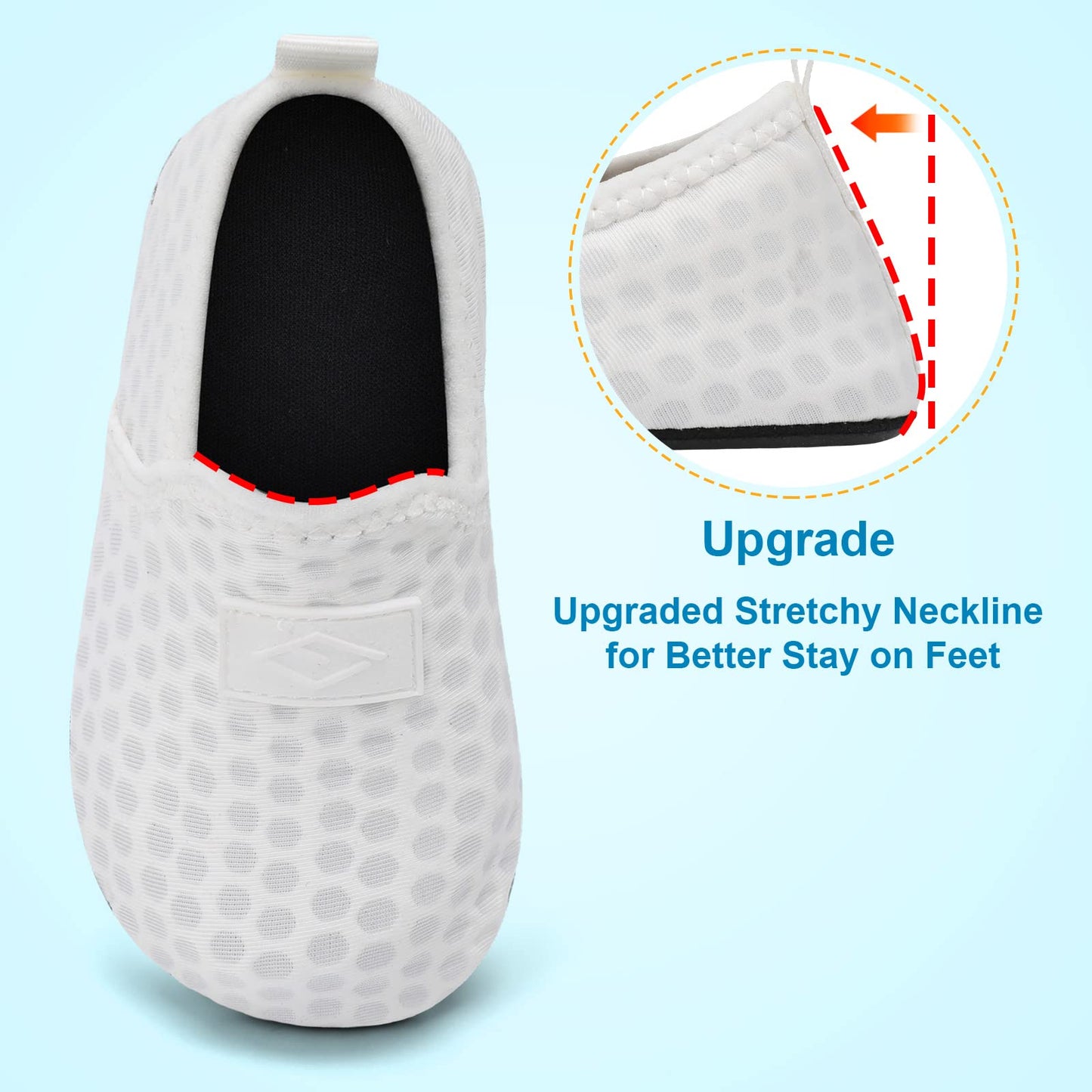 Baby Boys Girls Water Shoes - Toddler Pool Beach Swim Socks - White Barefoot Shoes Essentials Size