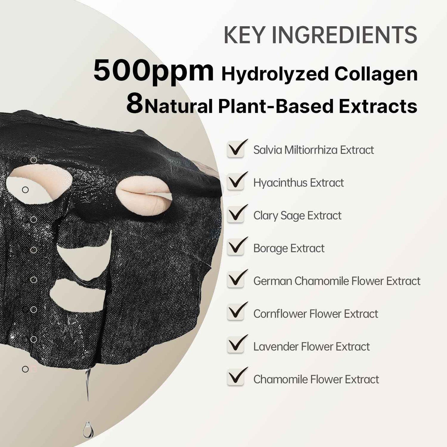 HEALOINE Deep Collagen Face Mask with Hyaluronic Acid, Overnight 500ppm High Concentration Hydrolyzed Collagen Mask, Firming Korean Face Mask for Women 30g*10ea
