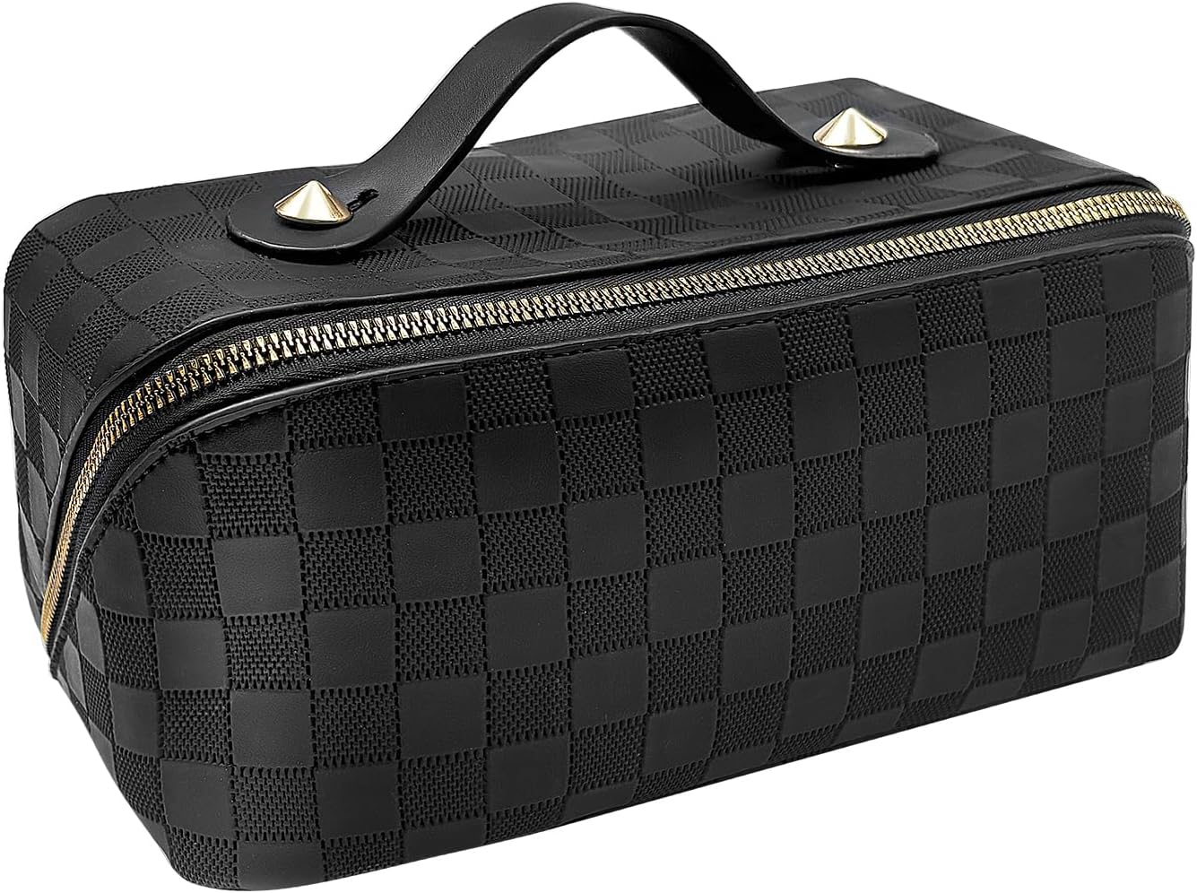 Travel Makeup Bag - Large Capacity Waterproof Organizer with Divider & Handle | Black