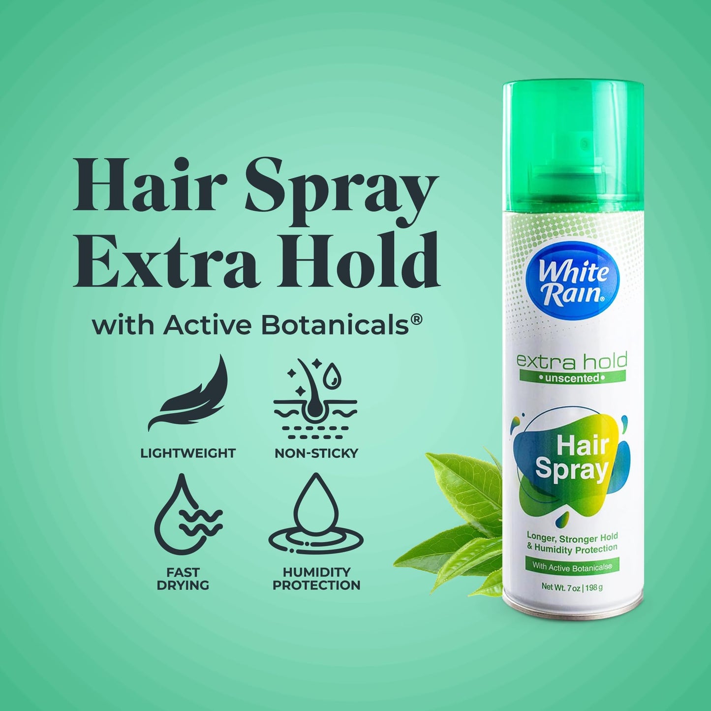 White Rain Hairspray Extra Hold Unscented, 7 oz (Pack of 8), Aerosol Hairspray for Women & Men, Humidity Resistant, Fragrance-Free, Non-Sticky, Finishing Hair Spray Extra Hold for All Hair Types