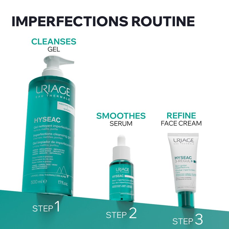 Uriage Hyseac 3-regul+ | Face Moisturizer For Oily Skin Prone To Acne. Pimples, Spots, Blackheads And Blemish Control. Daily Face Cream With Salicylic Acid, AHA And Zinc, For A Clear Complexion, 1.35