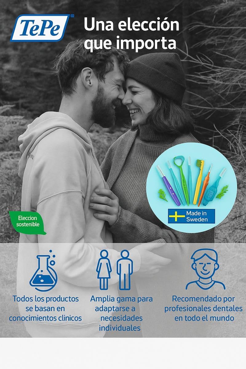 TePe Interdental Brushes - Size 5 (0.8mm) | Pack of 20 Yellow Brushes for Effective Cleaning