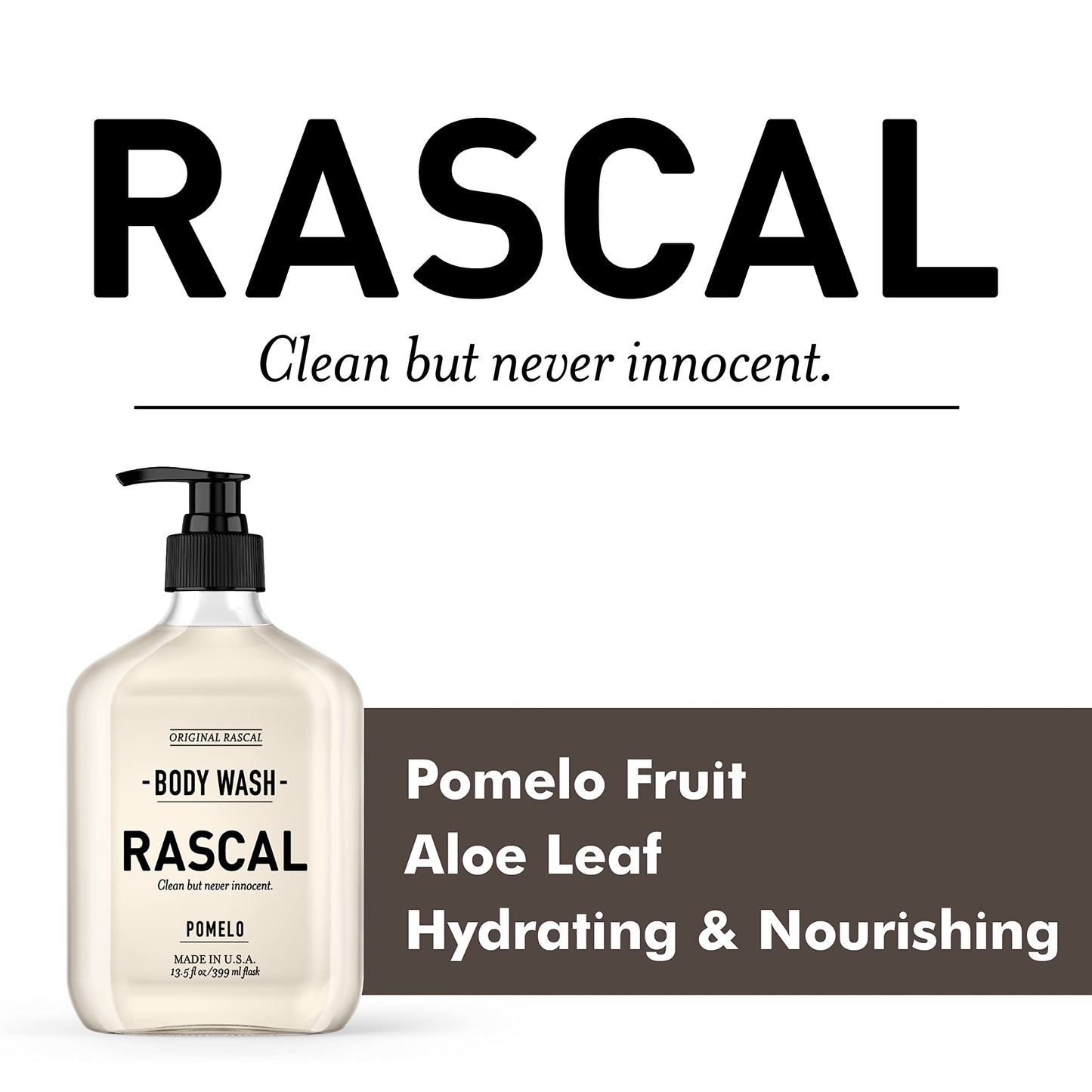 Rascal Body Wash with Grapefruit Peel Extract and Eucalyptus Leaf Oil for Skin Conditioning