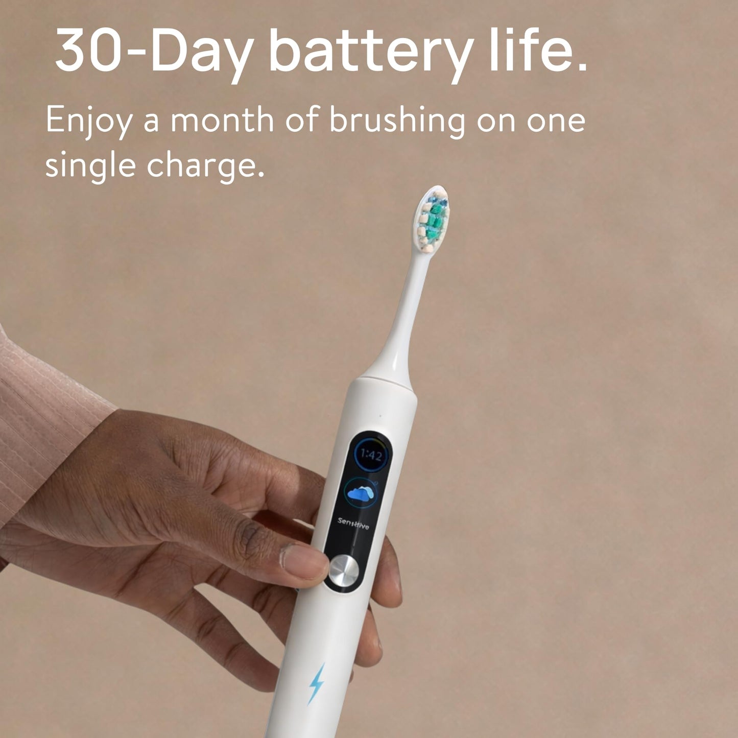 Blast Smile Care Electric Toothbrush with Tynex Bristles - Rechargeable Toothbrush with 30-Second Reminder & 2-Minute Smart Timer - IPX7 Waterproof Sonic Tooth Brush Includes 2 Tooth Brush Heads