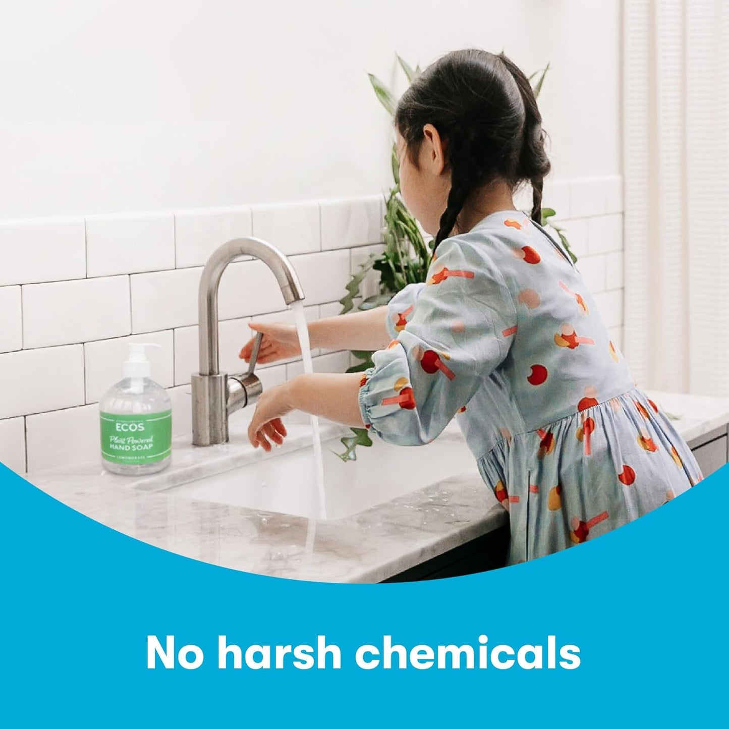 ECOS Hypoallergenic Hand Soap - Plant-Based Formula for Sensitive Skin - Lemongrass Scent | 17 oz Bottle (6-Pack)