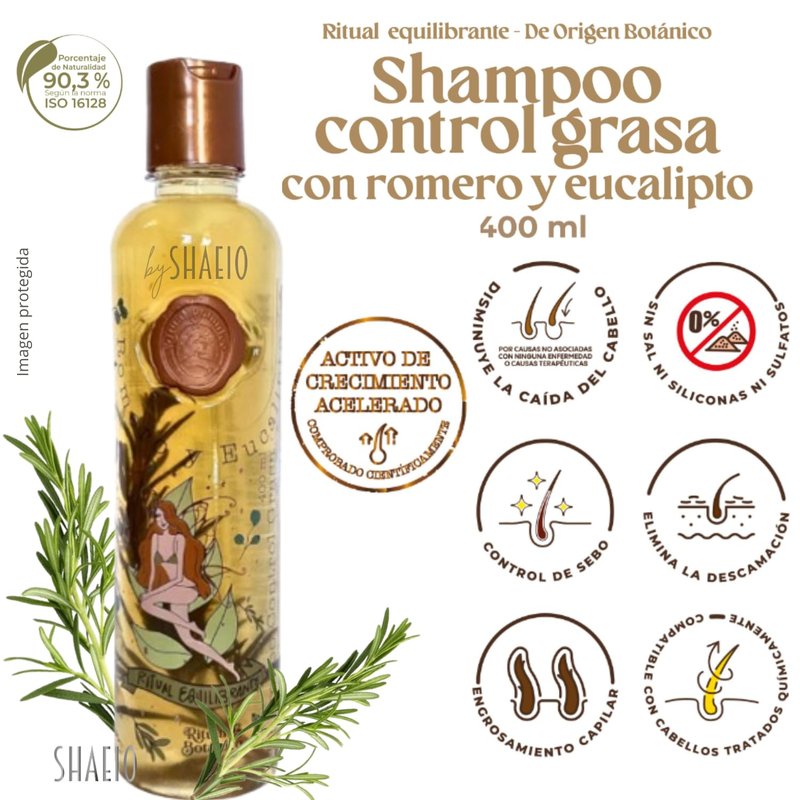 Rosemary Shampoo - Ritual Botanico Eucalyptus & Growth Activator | Controls Oil, Reduces Hair Loss, Adds Shine & Softness