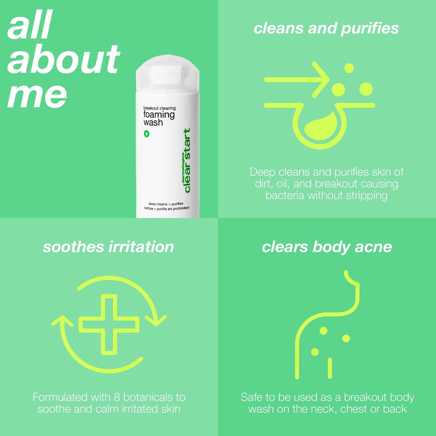 Dermalogica Clear Start Breakout Clearing Foaming Wash - Acne Face Cleanser with Salicylic Acid & Tea Tree Oil - 6 fl oz