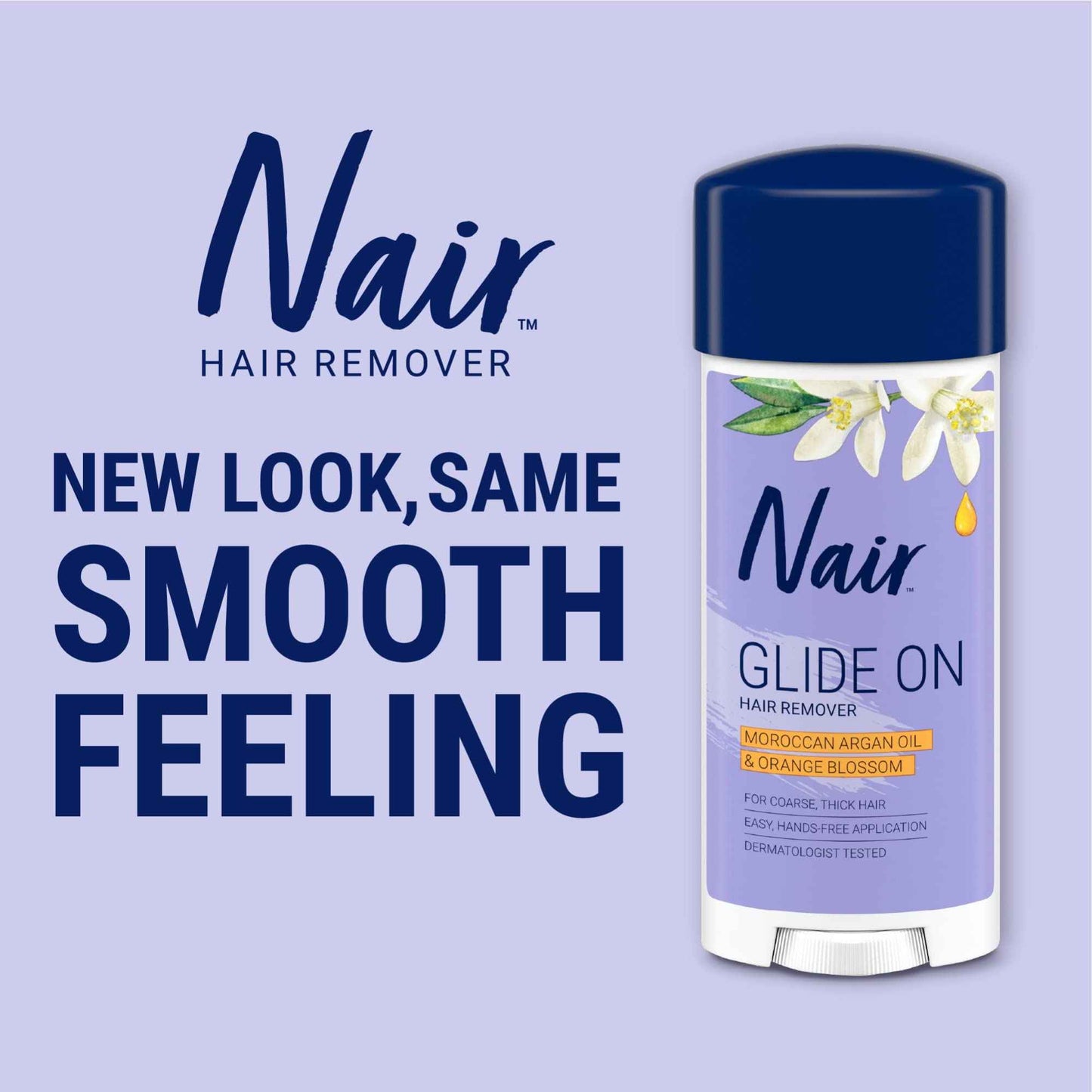 Nair Glide On Hair Removal Cream, Arm, Leg, and Bikini Hair Remover, Depilatory Cream, 3.3 Oz Stick (Pack of 2)