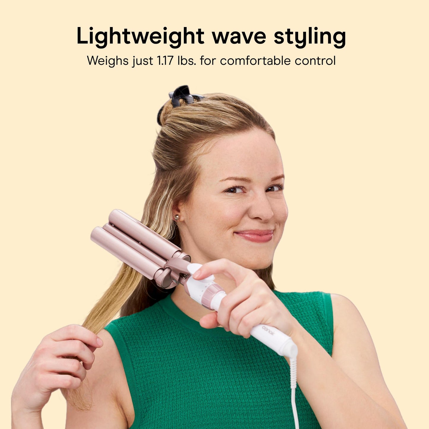 Conair Curling Iron & Waver Hair Tool, Triple Barrel, White/Rose Gold