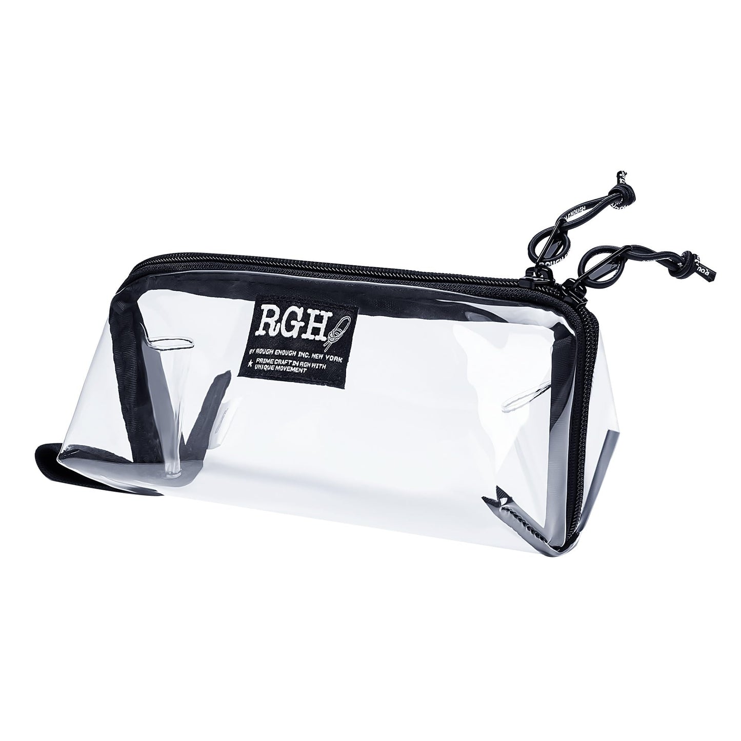Rough Enough Clear TSA Approved Toiletry Bag Makeup Cosmetic Case Pouch Shaving Kit Travel Essential Accessory with Zipper for Women Men