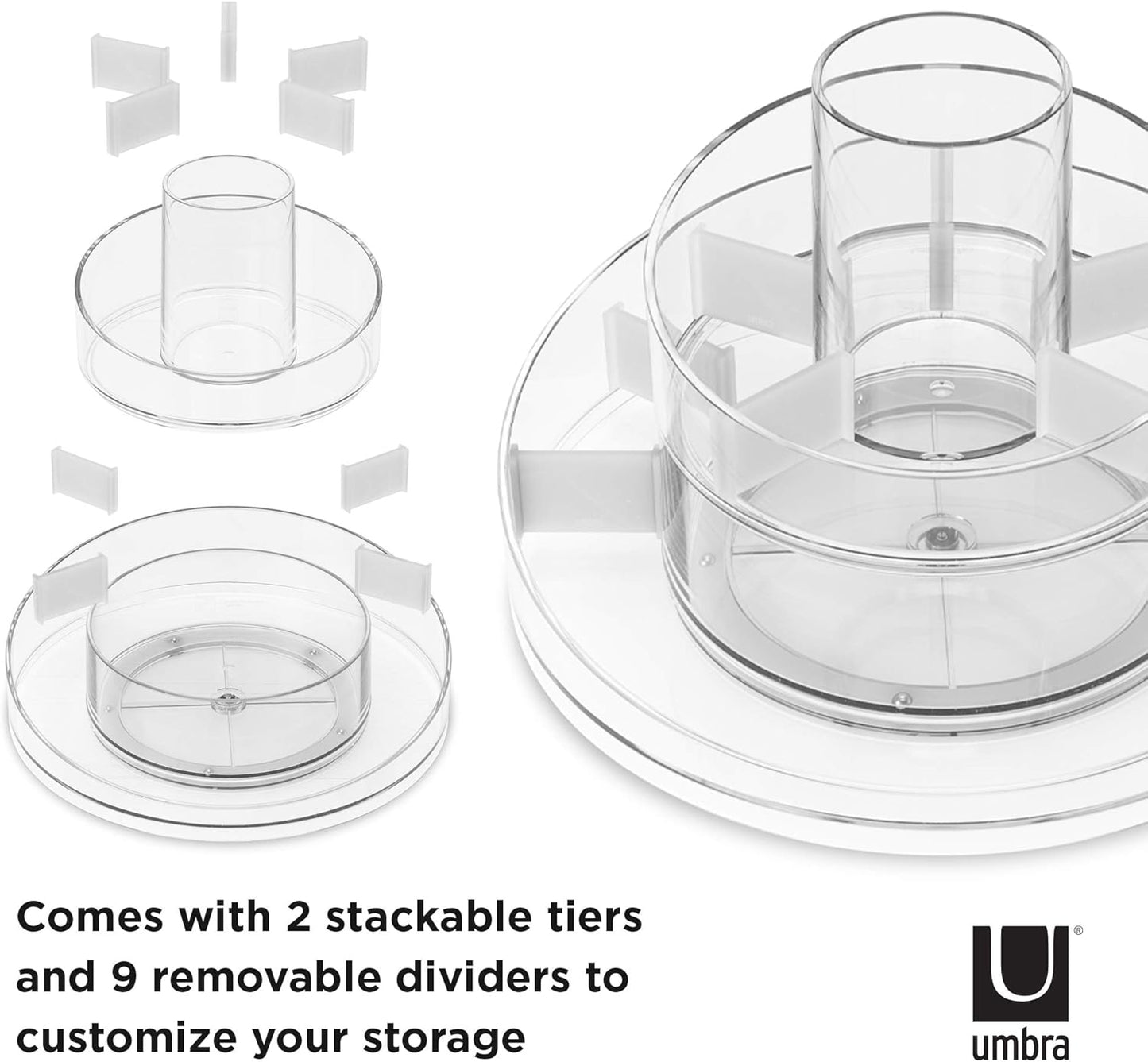 Makeup Organizer - Umbra Cascada Clear Acrylic Design | Compact & Stylish