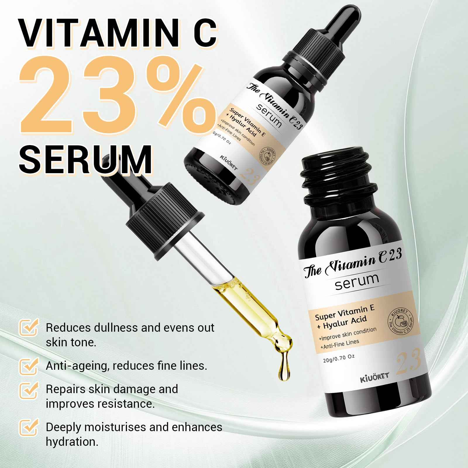 23% Vitamin C Serum 6 Peptide Booster Serum Set - Korean Skin Care Set for Deep Hydrating, Anti-Aging & Wrinkle-Reducing, Improves Skin Elasticity & Tone - Ideal Gift Set for Women