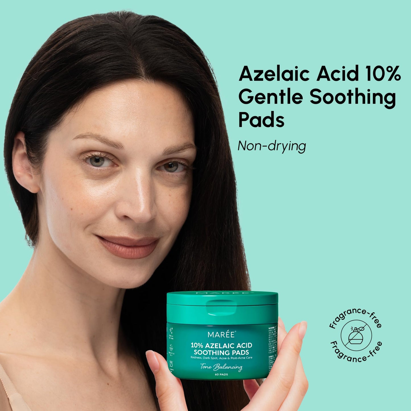 MAREE Azelaic Acid Acne Clearing Pads – Exfoliating Pads with Glycolic & Hyaluronic Acid for Face – 10% Azalecic Acid & Centella Redness Soothing Pad – Zero Pore Facial Toner Pad – Acido Azelaico