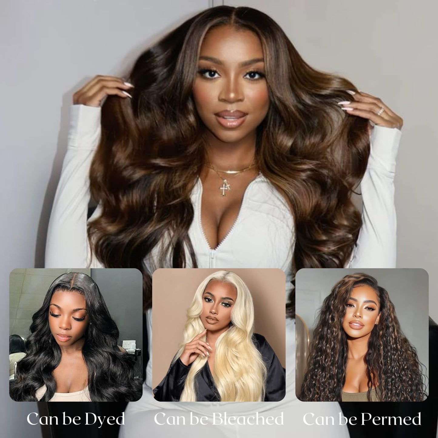 BQRIH #F1B/30 Brown Highlighted 2x6 HD Closure Only Body Wave Human Hair 12 Inch, 15A Salon Grade 100% Virgin Deep Part Ombre Honey Brown Highlight 2by6 Kim K Lace Closure Pre Plucked For Women Sew In
