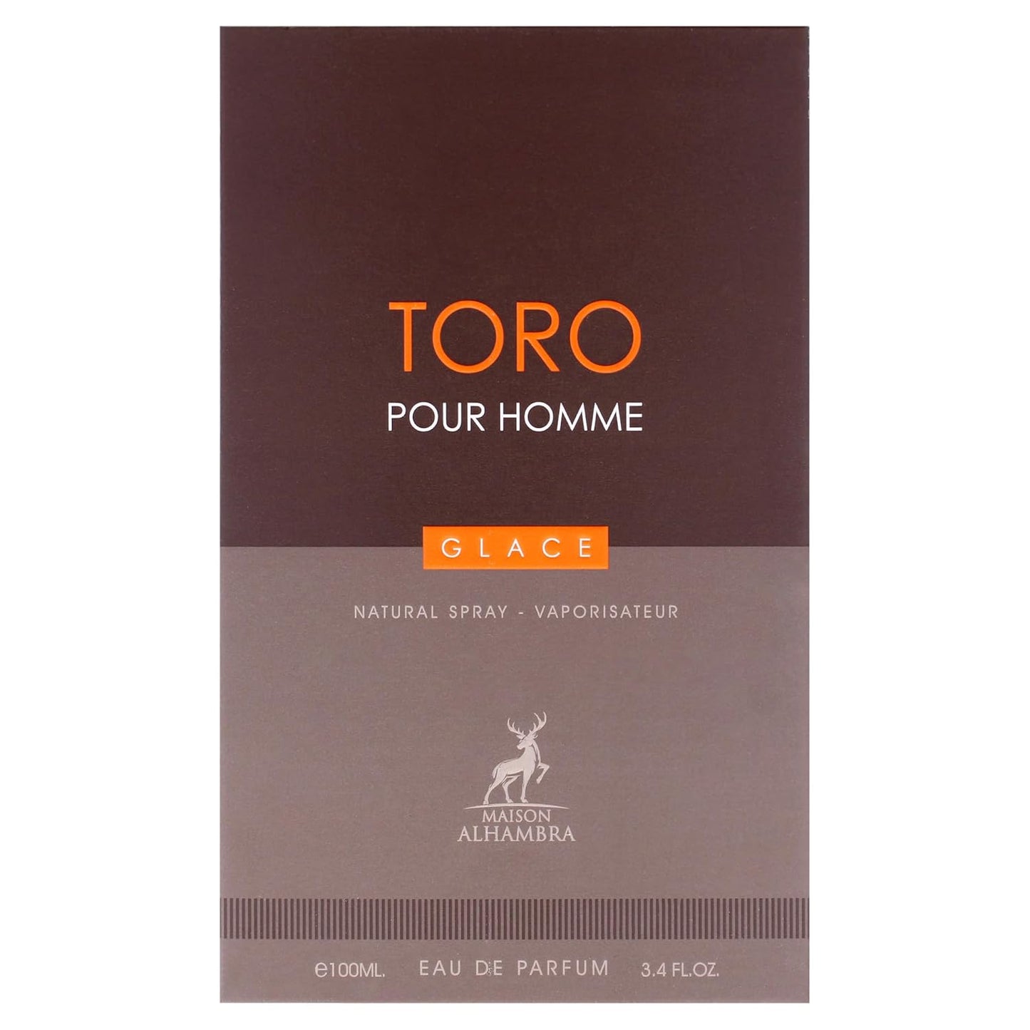 Maison Alhambra Toro Pour Homme Glace - Citrusy Aromatic Spicy Woody Eau de Parfum Spray for Men | 3.4 oz (100 ml)