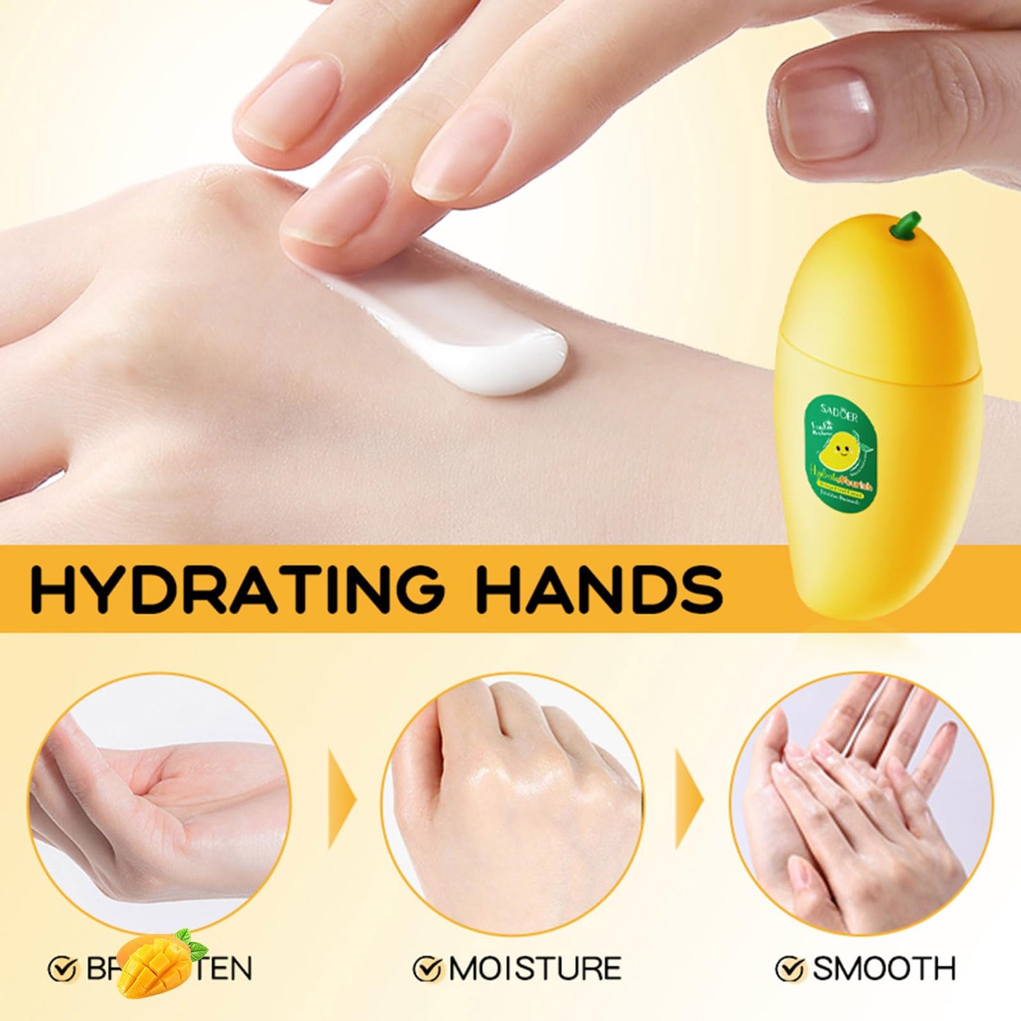 CLY AMS Mango Hand Milk, Mango Moisturizing Hand Cream for Dry Cracked Hands and Skin, Fruit Hand Lotion with Natural Plant Fragrance