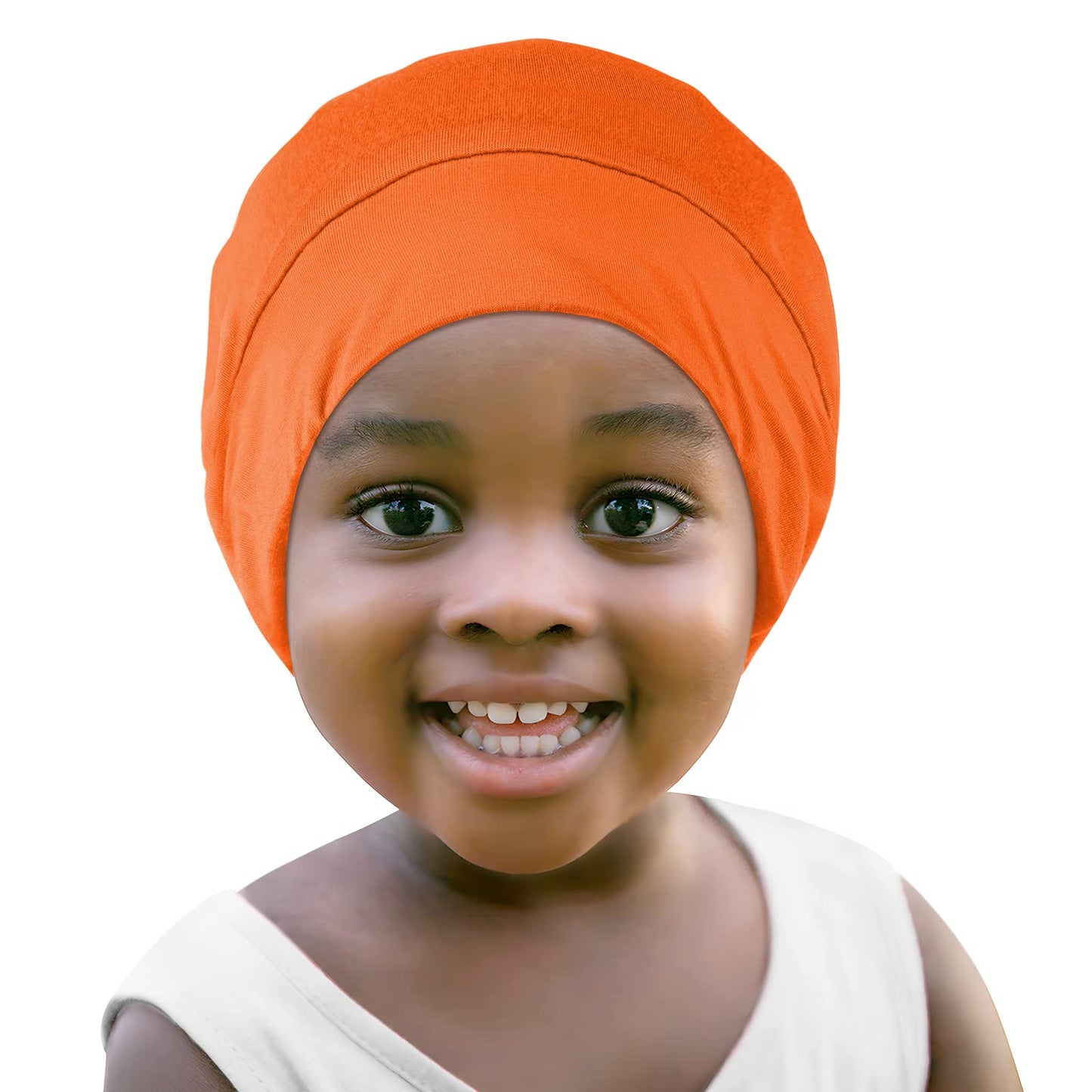 Fittia Baby Satin Bonnets for Sleeping: Adjustable for Toddler 6-18 Months, Silky Smooth for Frizzy Curly Hair, Breathable Orange