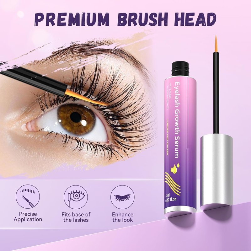 Eyelash Growth Serum: Natural & Vegan Enhancing Treatment Nourishing & Conditioning Formula for Longer Thicker Fuller Natural Lashes - 5ml