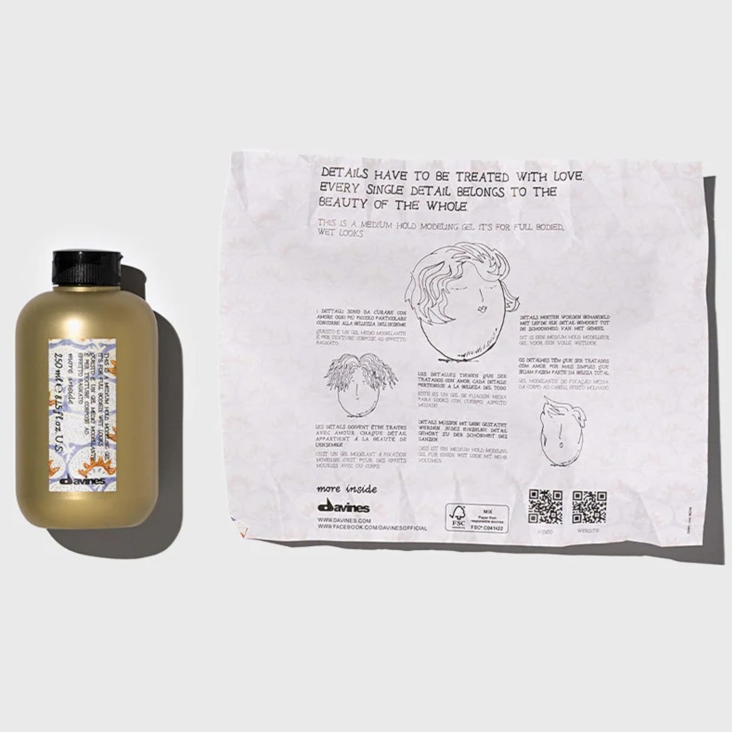 Davines This Is A Medium Hold Modeling Gel, Medium Hold Structure & Body - Adds Body & Elasticity to Defined Looks - No Flaking or Residue, 8.45 Fl Oz