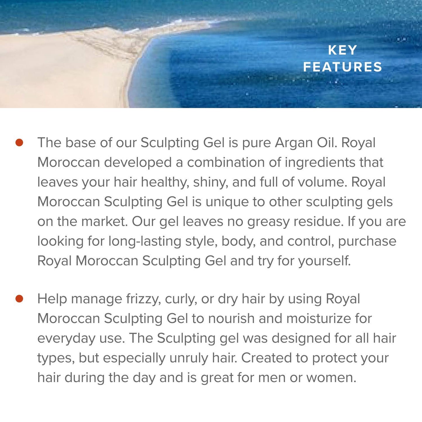Royal Moroccan Sculpting Gel | Moroccan Argan Oil For Hair | Curly Hair Styling Gel | Hair Styling & Smoothing Products | Quick Drying Argan Oil Hair Products | 300 ml (10.14 fl oz)